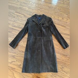 Ann Taylor Dark Brown Suede Coat